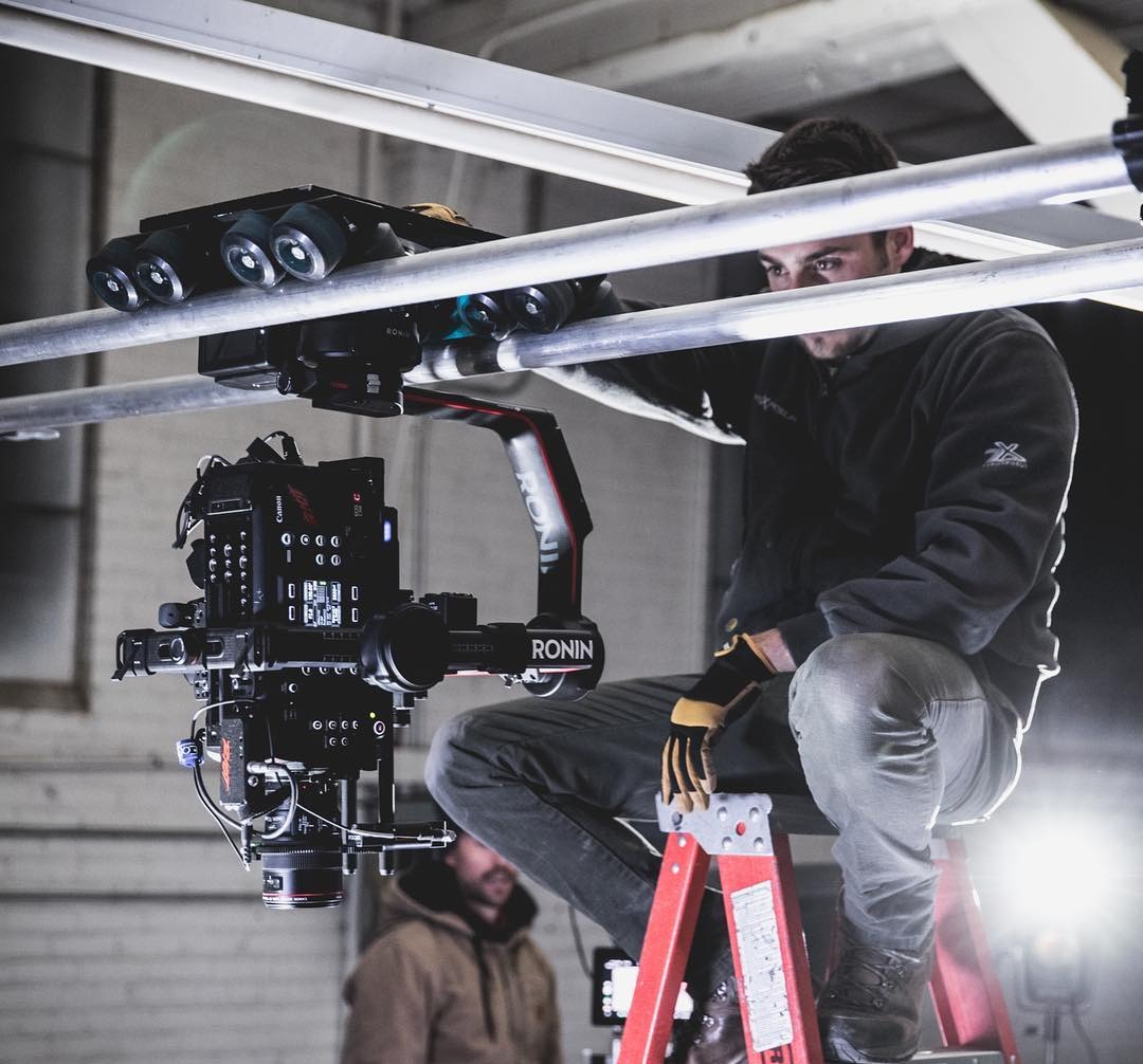Dolly shot on set