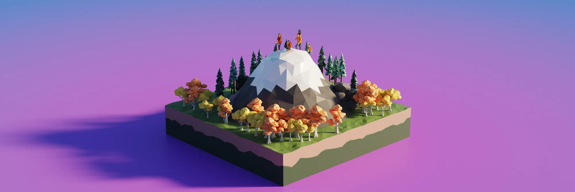 Rain, mountain diorama
